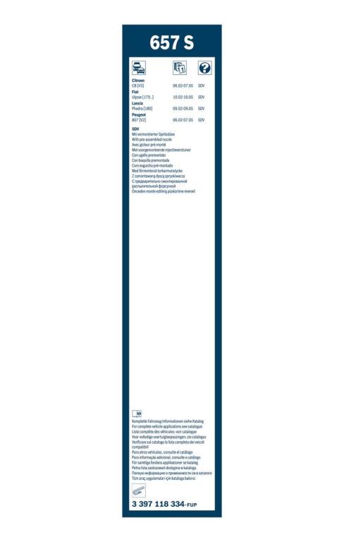 Balai d'essuie-glace (Essuie glace) BOSCH 657 S - ref. 3 397 118 334
