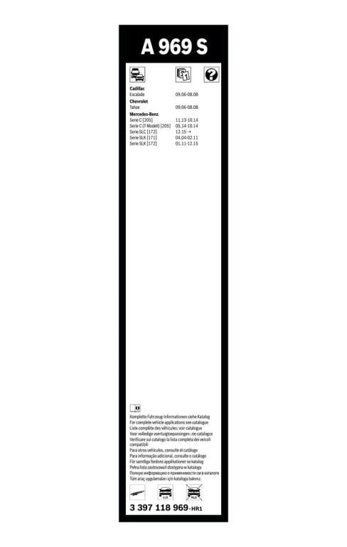 Balai d'essuie-glace (Essuie glace) BOSCH A 969 S - ref. 3 397 118 969