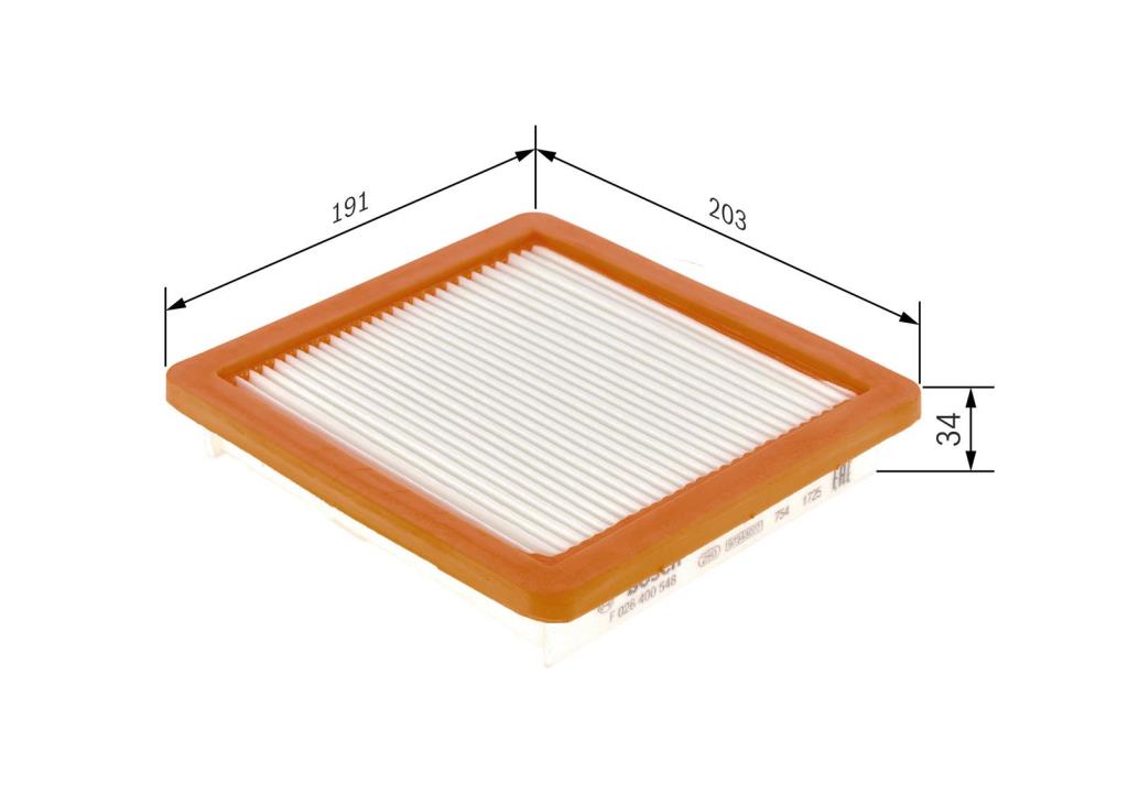 Filtro de aire (de coche) BOSCH F 026 400 548