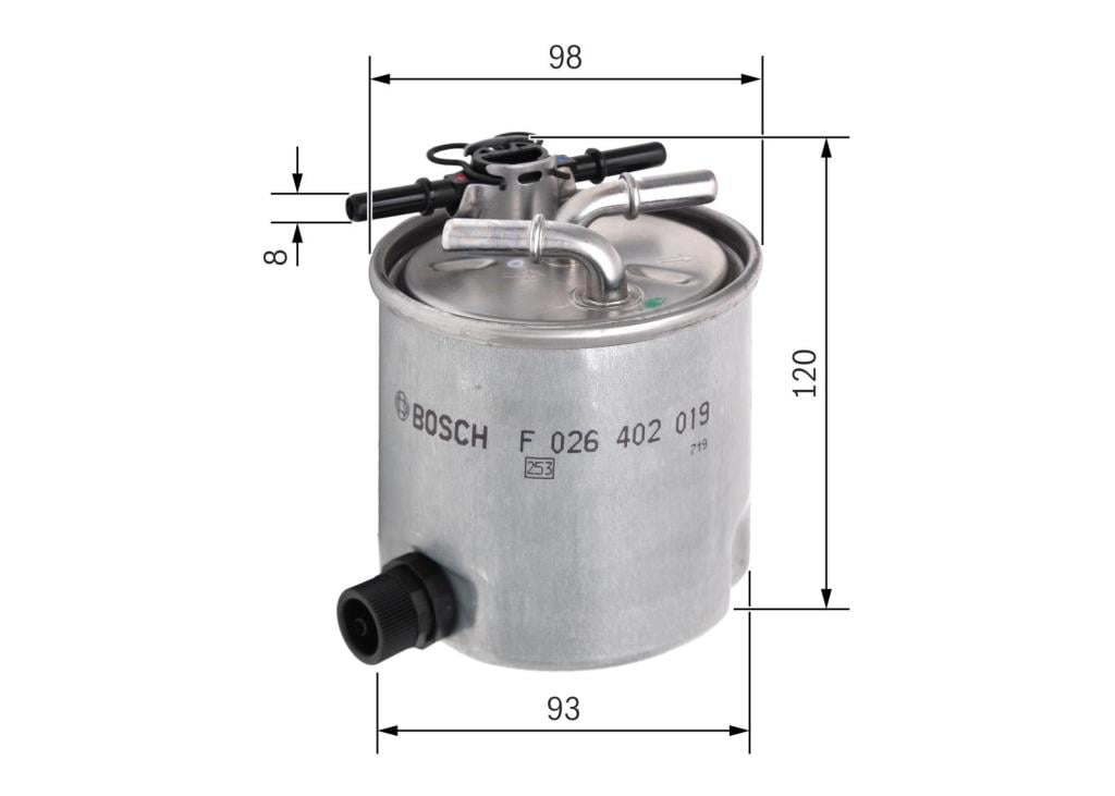 Filtre à carburant (Filtre à gasoil) BOSCH ref. F 026 402 019