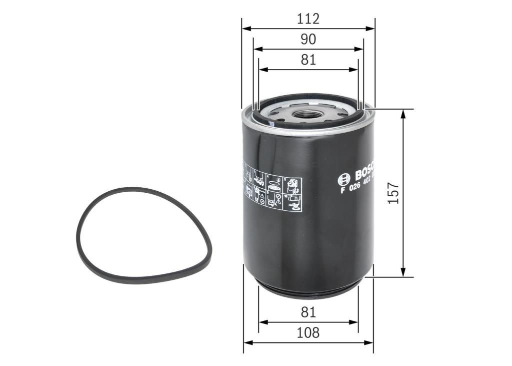 Filtre à carburant (Filtre à gasoil) BOSCH ref. F 026 402 025
