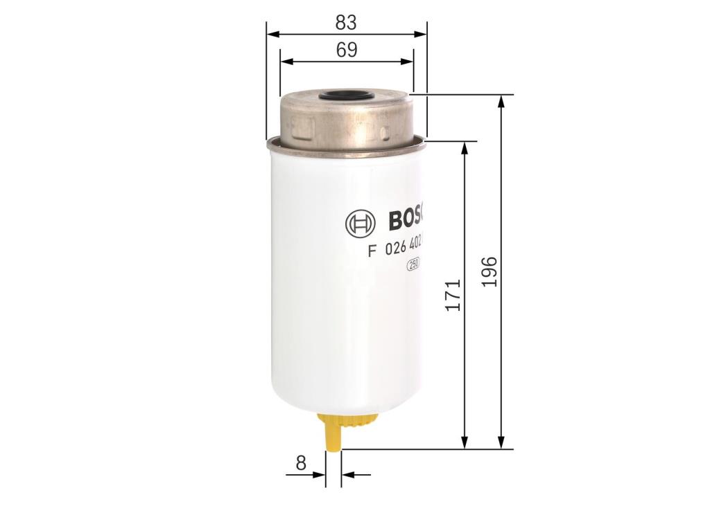 Filtre à carburant (Filtre à gasoil) BOSCH ref. F 026 402 040