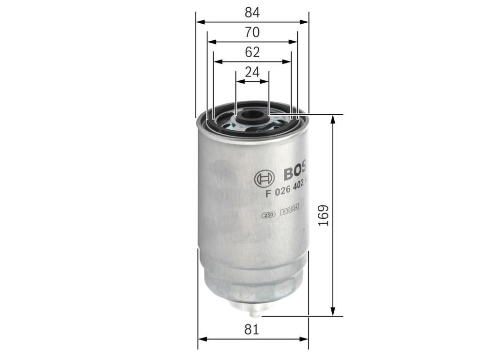 Filtre à carburant (Filtre à gasoil) BOSCH ref. F 026 402 048