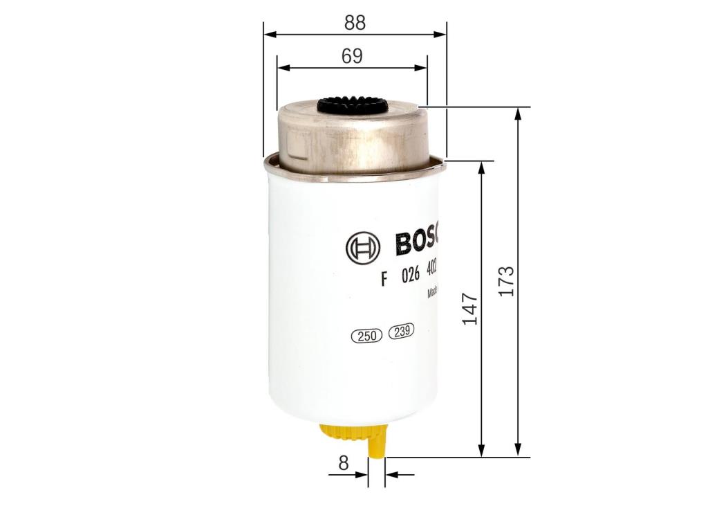 Filtre à carburant (Filtre à gasoil) BOSCH ref. F 026 402 088