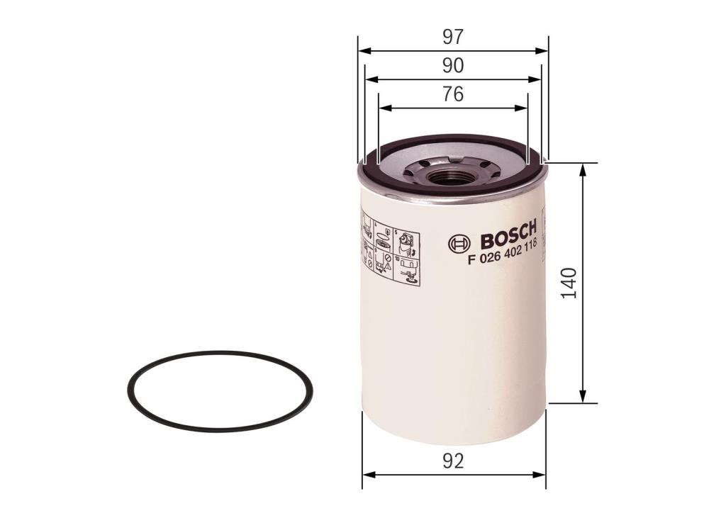 Filtre à carburant (Filtre à gasoil) BOSCH ref. F 026 402 118