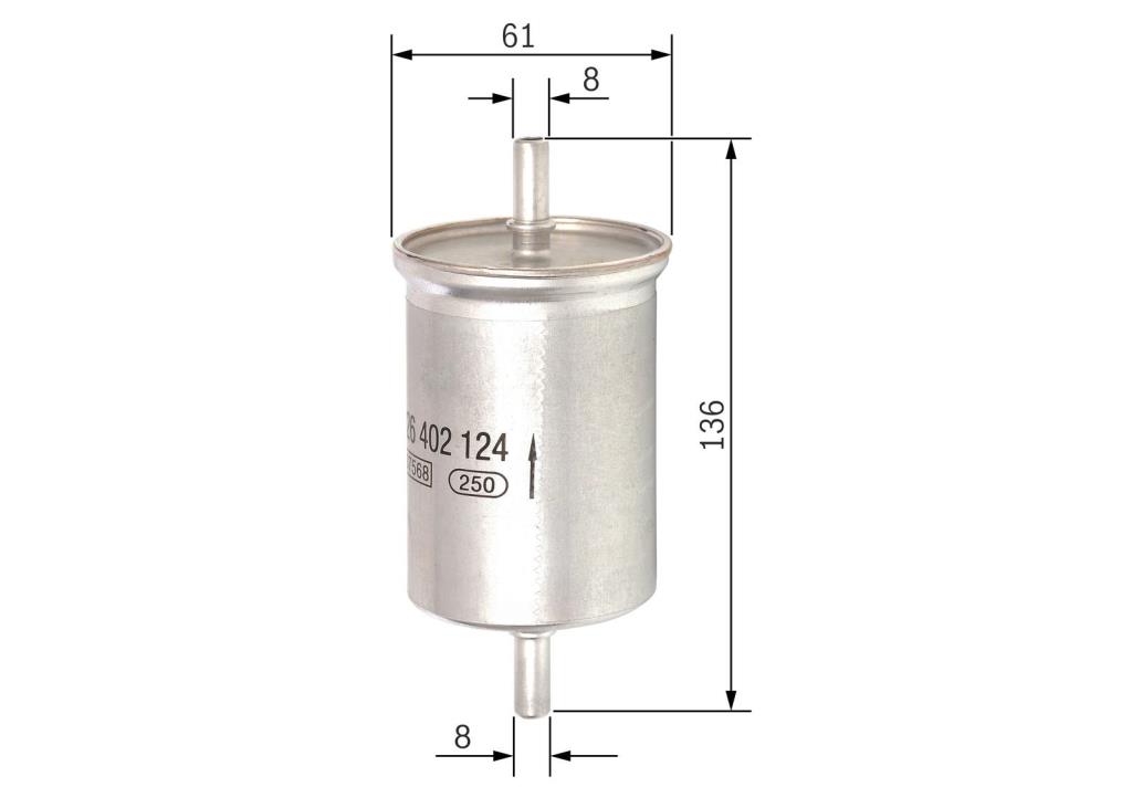 Filtre à carburant (Filtre à gasoil) BOSCH ref. F 026 402 124