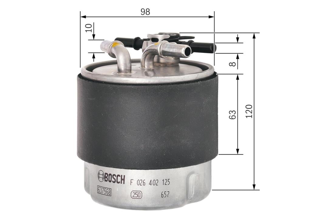 Filtre à carburant (Filtre à gasoil) BOSCH ref. F 026 402 125