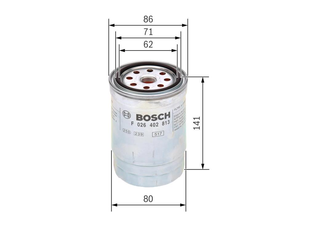 Filtre à carburant (Filtre à gasoil) BOSCH ref. F 026 402 813