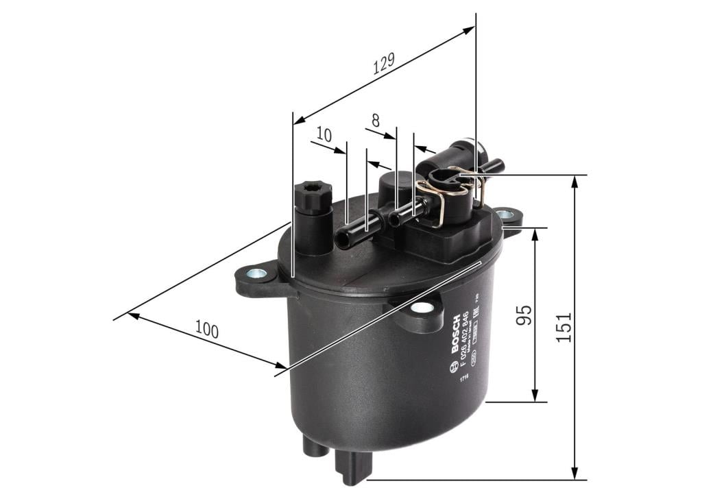 Filtre à carburant (Filtre à gasoil) BOSCH ref. F 026 402 846