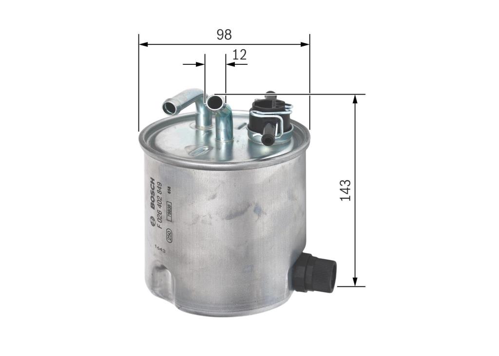 Filtre à carburant (Filtre à gasoil) BOSCH ref. F 026 402 849