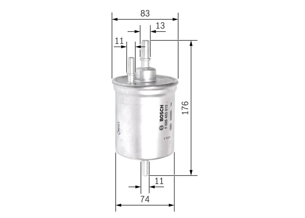 Filtre à carburant (Filtre à gasoil) BOSCH ref. F 026 403 012