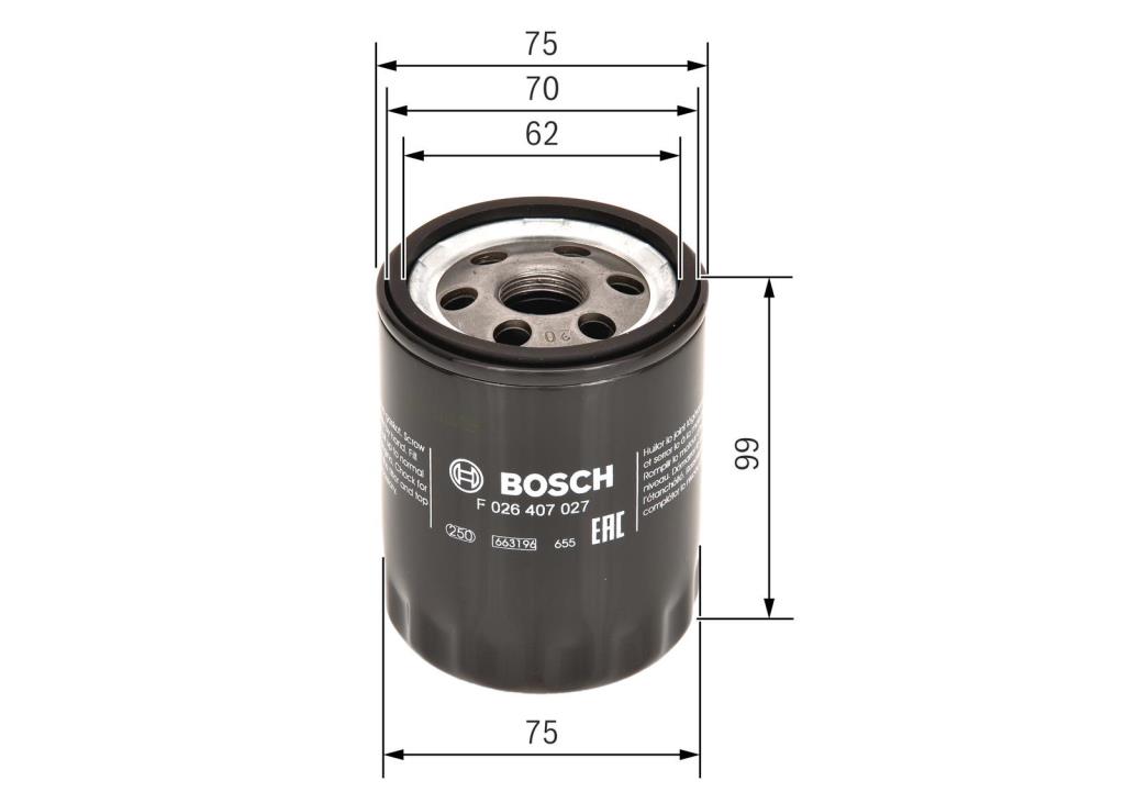 Filtre à huile BOSCH ref. F 026 407 027