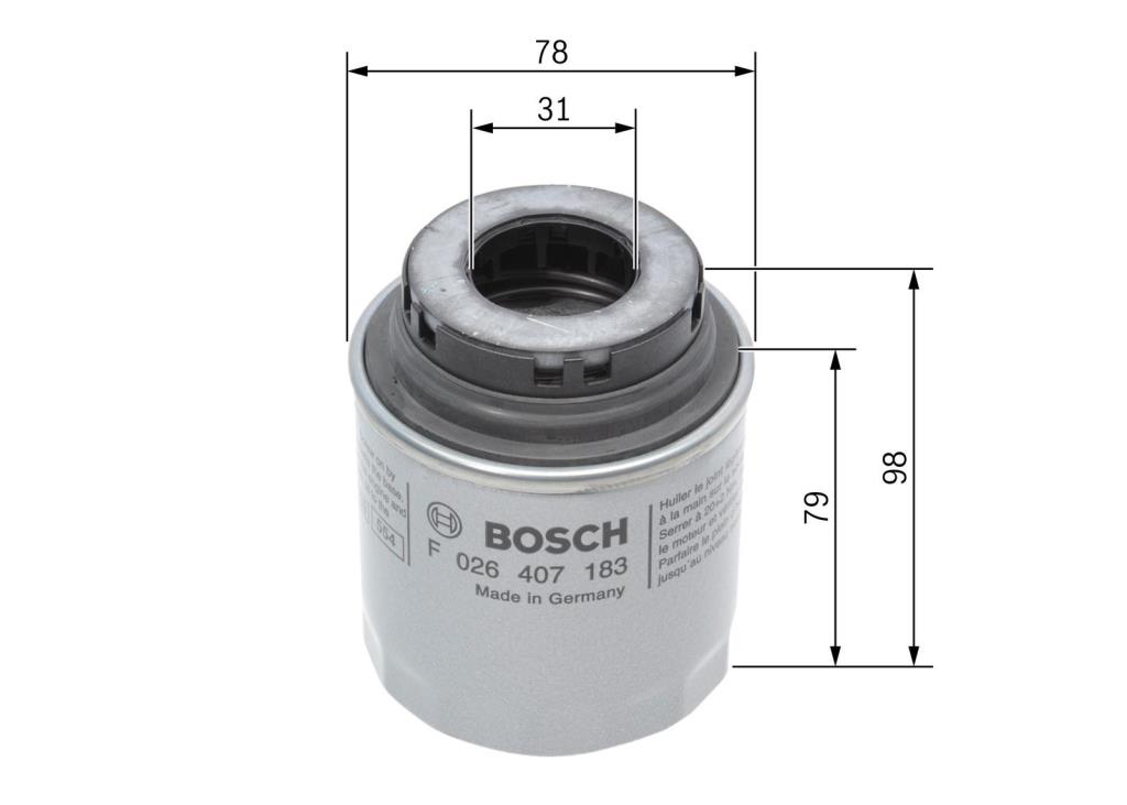Filtre à huile BOSCH ref. F 026 407 183