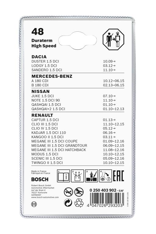 Jeu de 2 bougies de préchauffage BOSCH ref. 0 250 403 902
