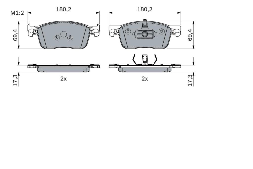 Jeu de 4 plaquettes de frein BOSCH ref. 0 986 424 436