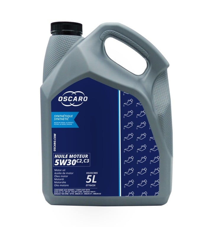 Huile moteur OSCARO 5W-30 C2, C3 5L - ref. H5OSC005