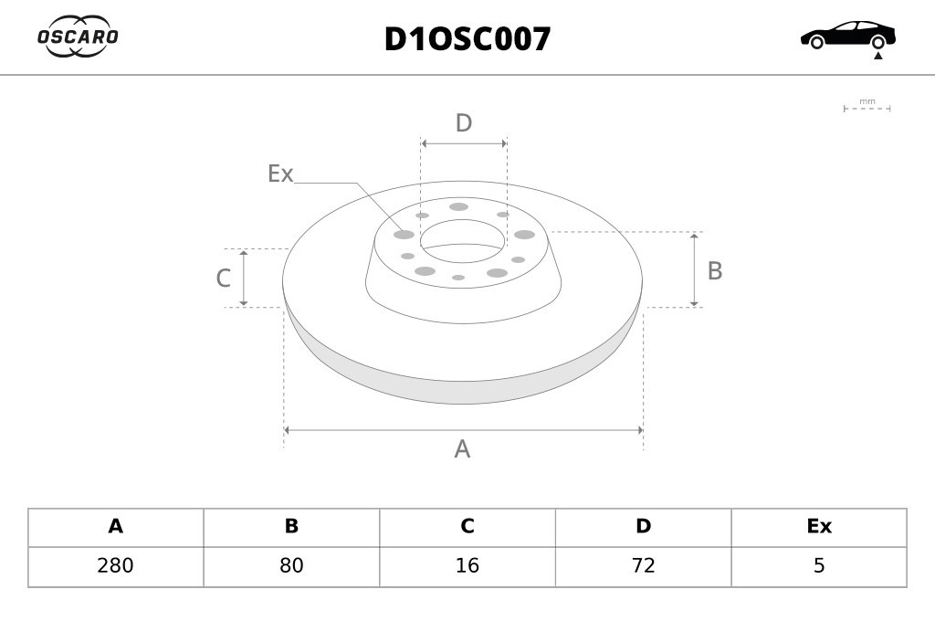 Disques de frein OSCARO ref. D1OSC007