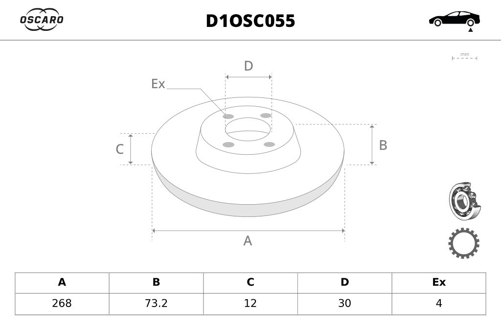 Disques de frein OSCARO ref. D1OSC055