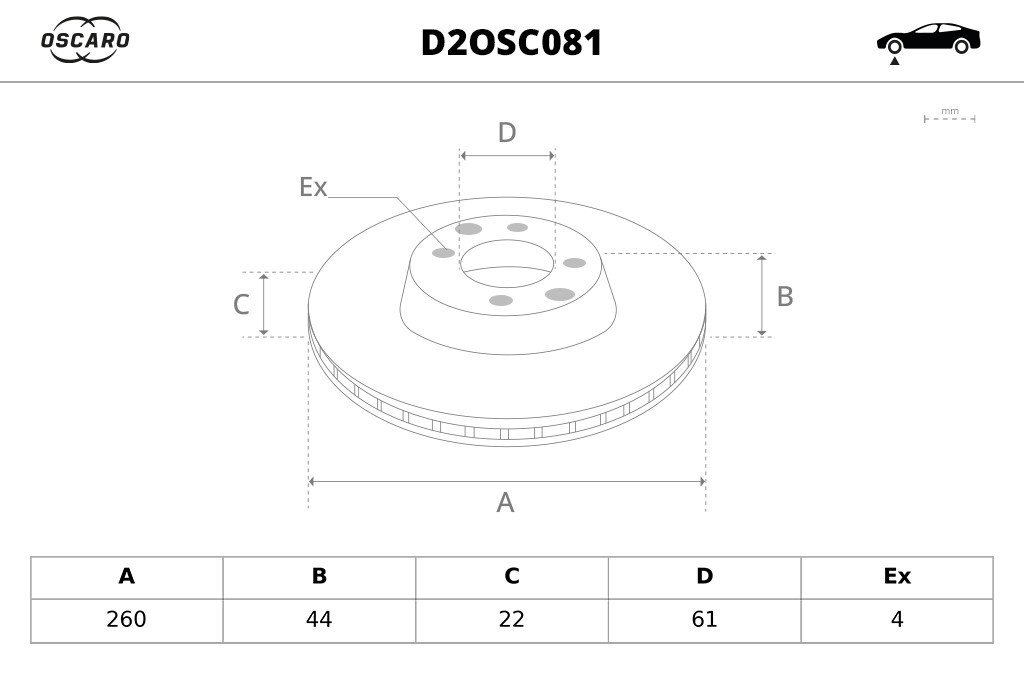 Discos de freno OSCARO ref. D2OSC081