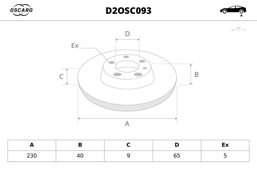 Disques de frein OSCARO ref. D2OSC093