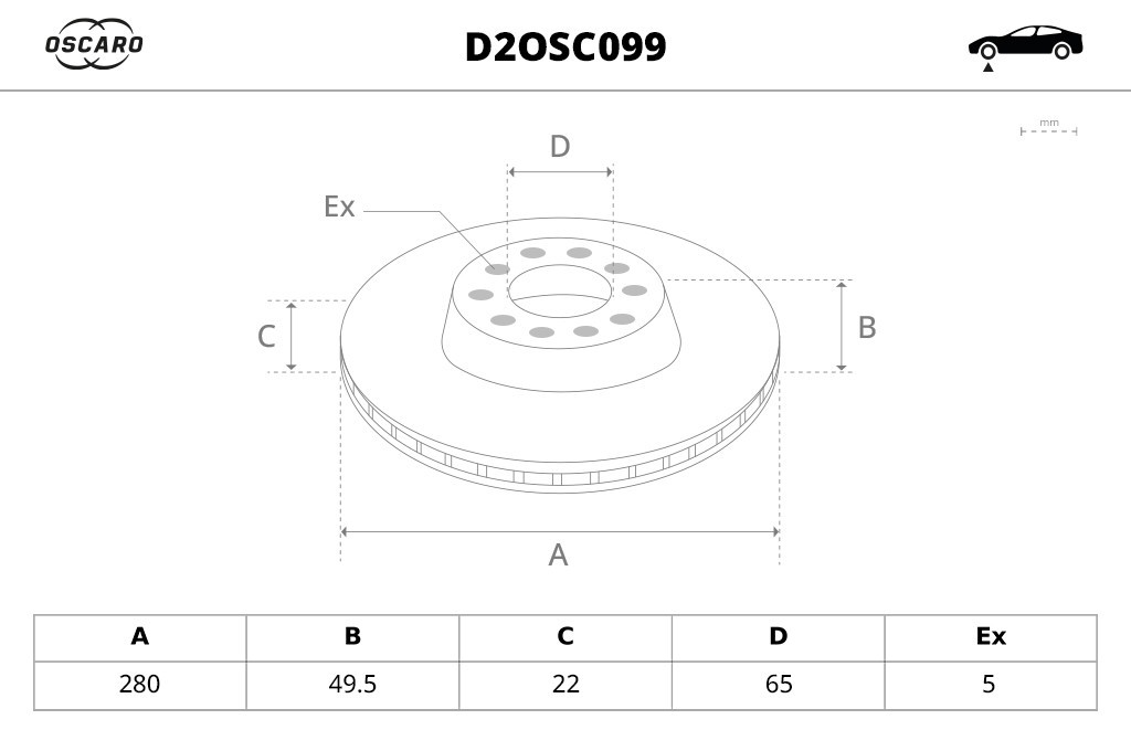Disques de frein OSCARO ref. D2OSC099