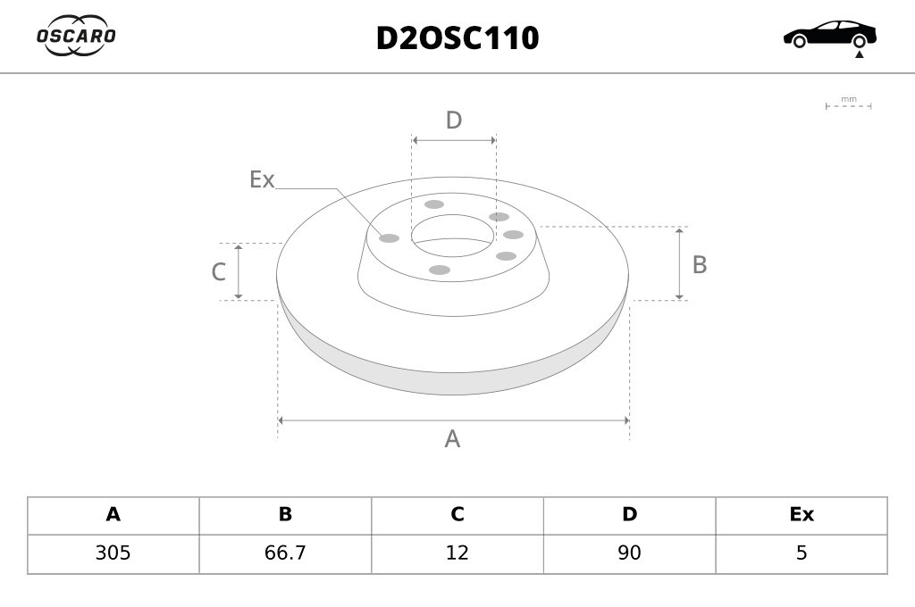 Disques de frein OSCARO ref. D2OSC110