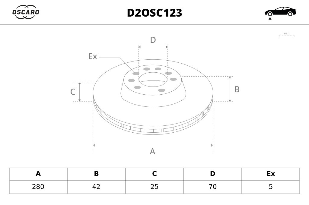 Disques de frein OSCARO ref. D2OSC123