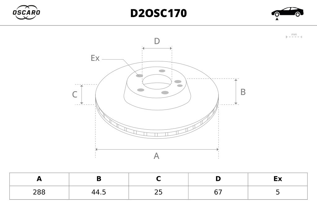 Disques de frein OSCARO ref. D2OSC170