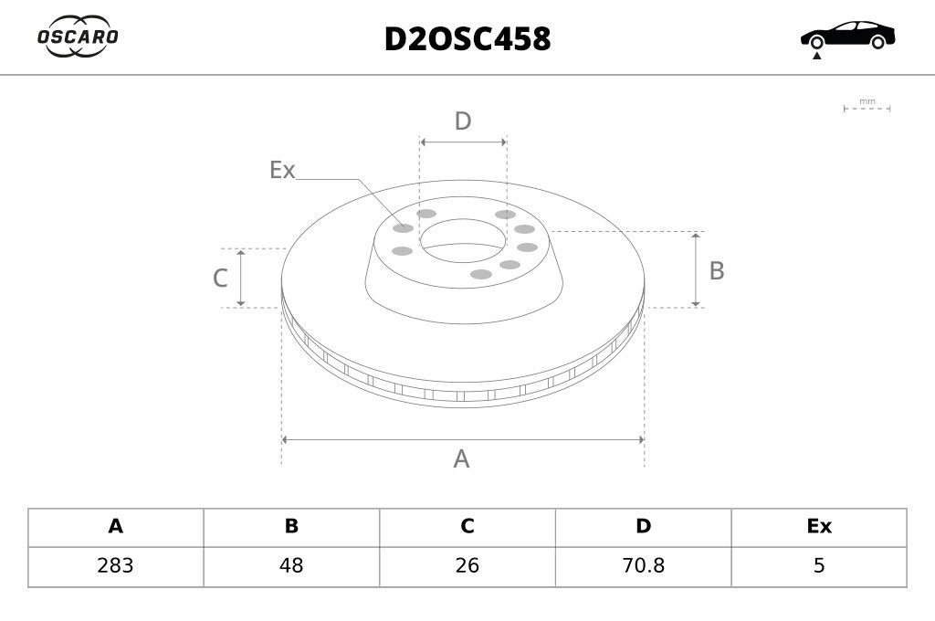 Disques de frein OSCARO ref. D2OSC458