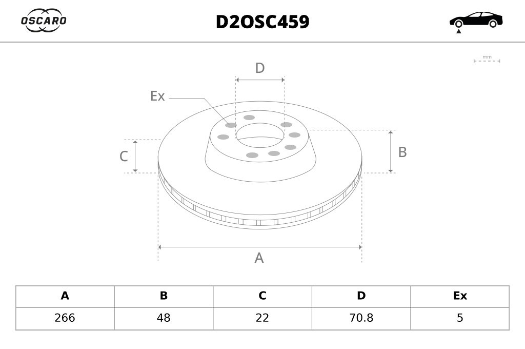 Disques de frein OSCARO ref. D2OSC459