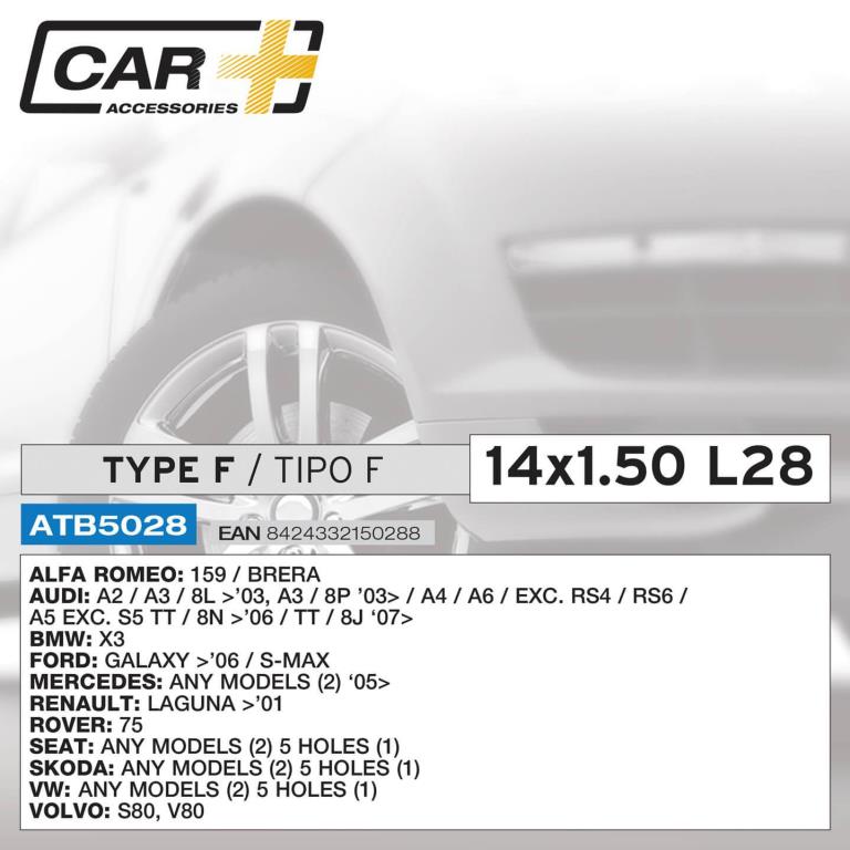 Antivol de roue (Boulons antivol) CAR + ref. ATB5028