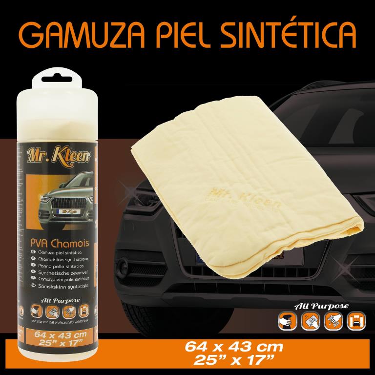 Peau chamoisée essuyage et séchage CAR + ref. KLIN010