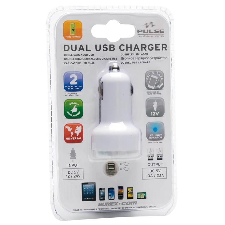 Chargeur allume-cigare PULSE USB100W