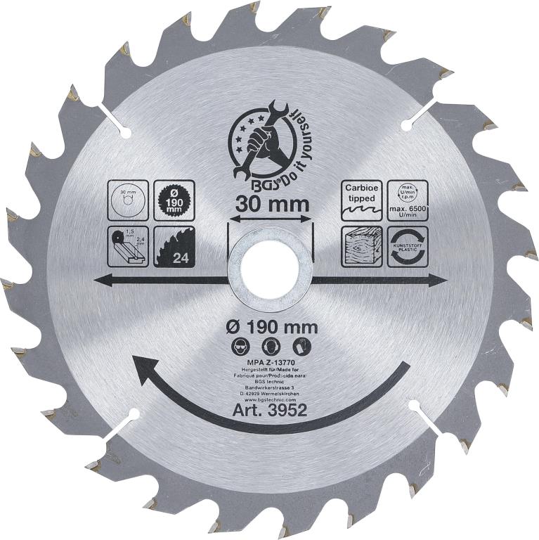 Lame de scie circulaire BGS DIY 3952