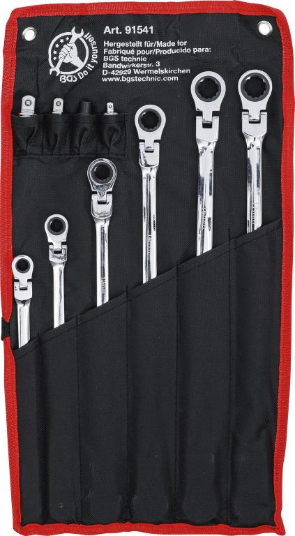 Jeu de clés mixtes à cliquet BGS DIY ref. 91541