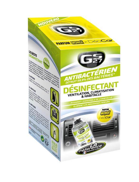 Désinfectant GS27 Désinfectant Ventilation Climatisation et Habitacle Parfum Monoï 125 ml - ref. CL160431