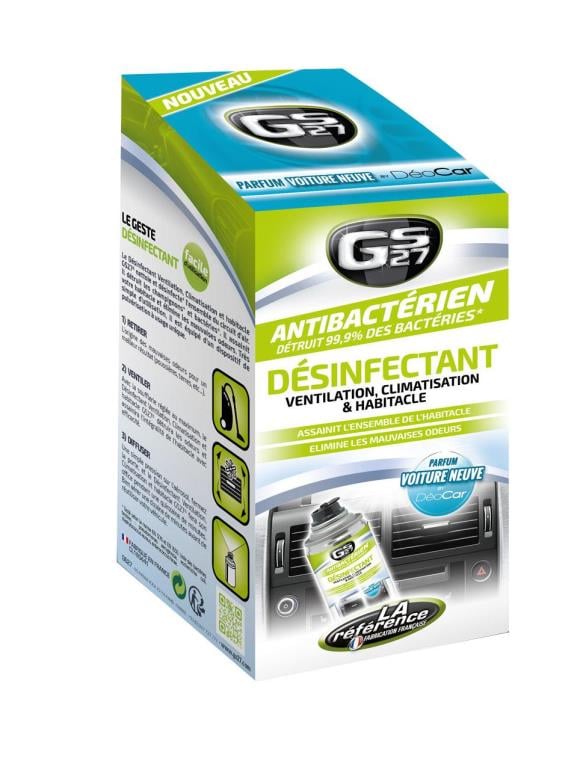 Désinfectant GS27 Désinfectant Ventilation Climatisation et Habitacle Parfum New Car 125 ml - ref. CL160421