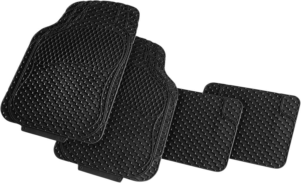 Plaque De Protection Repose-pieds Auto - Tapis De Sol Aluminium Noir 28x16 Cm