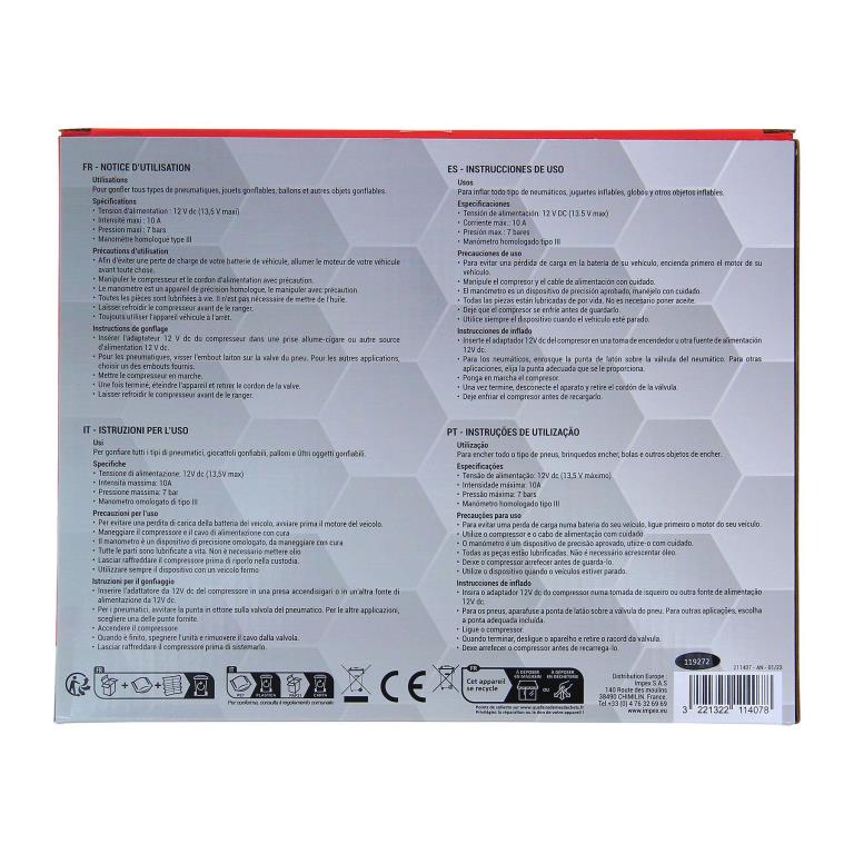 Compresseur PRECISION STEEL ref. 211407