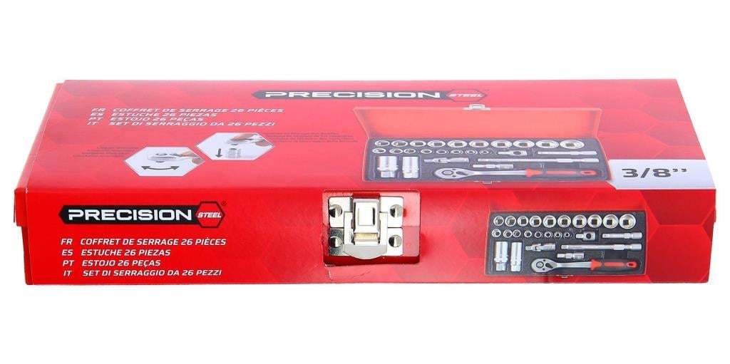 Coffret cliquets et douilles 3/8" PRECISION STEEL ref. 211421