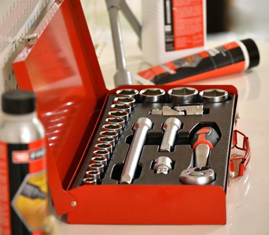 Conjunto de catracas e soquetes de 1/2 PRECISION STEEL ref. 211422