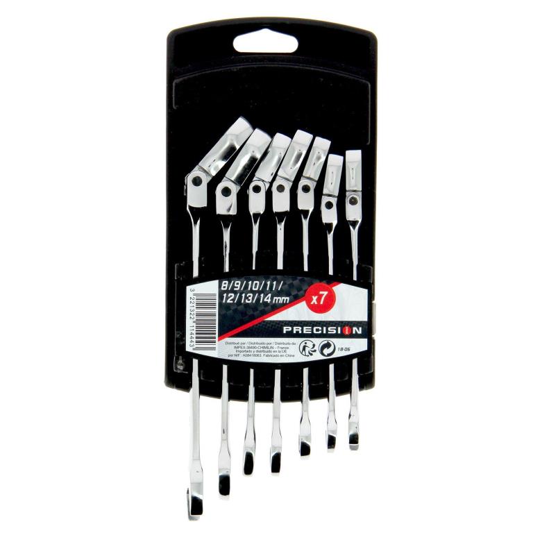 Jeu de clés mixtes à cliquet PRECISION STEEL ref. 211444