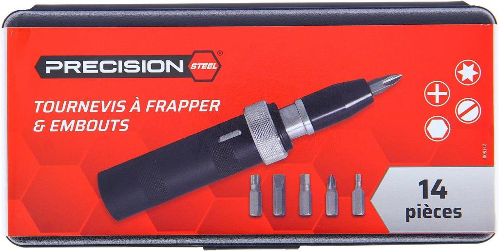Tournevis à frapper + embouts à choc PRECISION STEEL 211500
