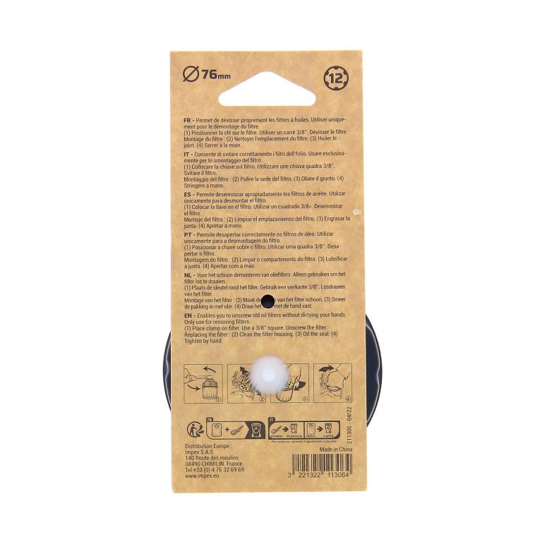 Chave de filtro de óleo PRECISION STEEL ref. 211306
