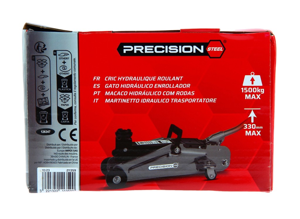 Cric (Hydraulique de voiture) PRECISION STEEL 211359