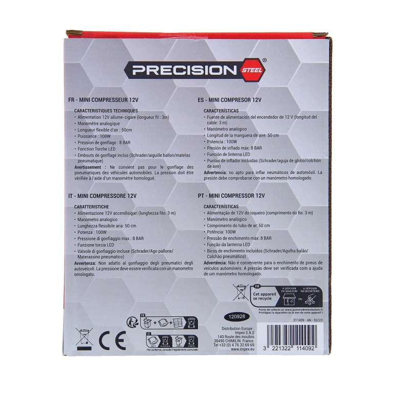 Compresseur PRECISION STEEL ref. 211409