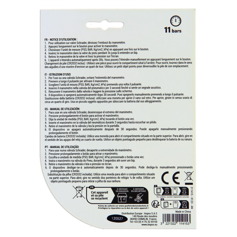 Contrôleur de pression PRECISION STEEL ref. 211415