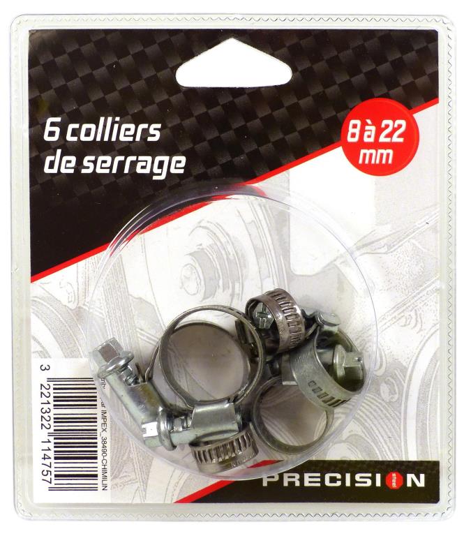 Collier de serrage pour durite PRECISION STEEL ref. 211475