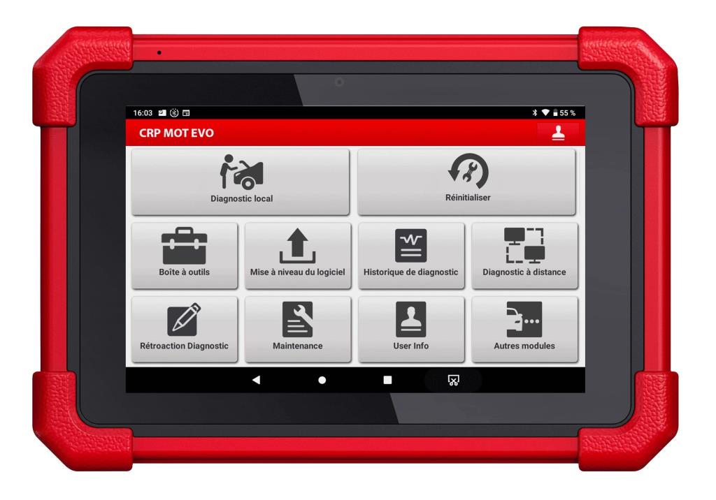 Outil de diagnostic multimarque (Valise diagnostic, obd2) LAUNCH CRP MOT EVO Diag complet avec VCI Bluetooth - ref. LE-MOT4-301190864