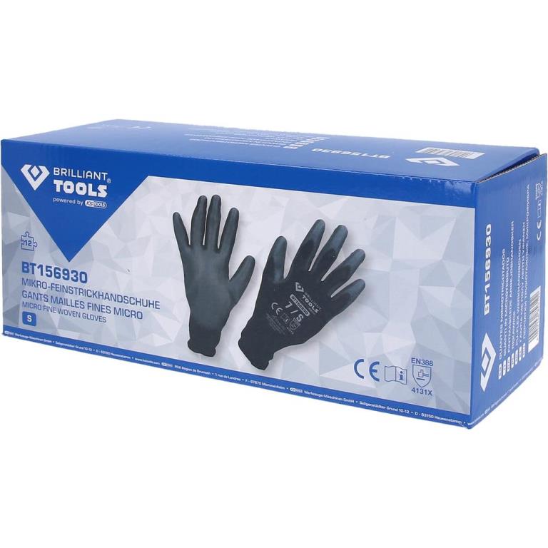 Gants BRILLANT TOOLS Gants micro mailles fines BRILLIANT TOOLS Small - ref. BT156930